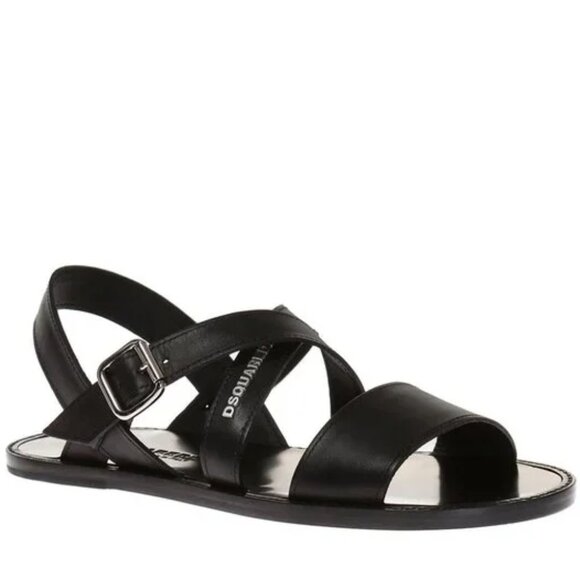 DSQUARED2 Men Black \'Joseph\' sandals, size EU 42 | US 9